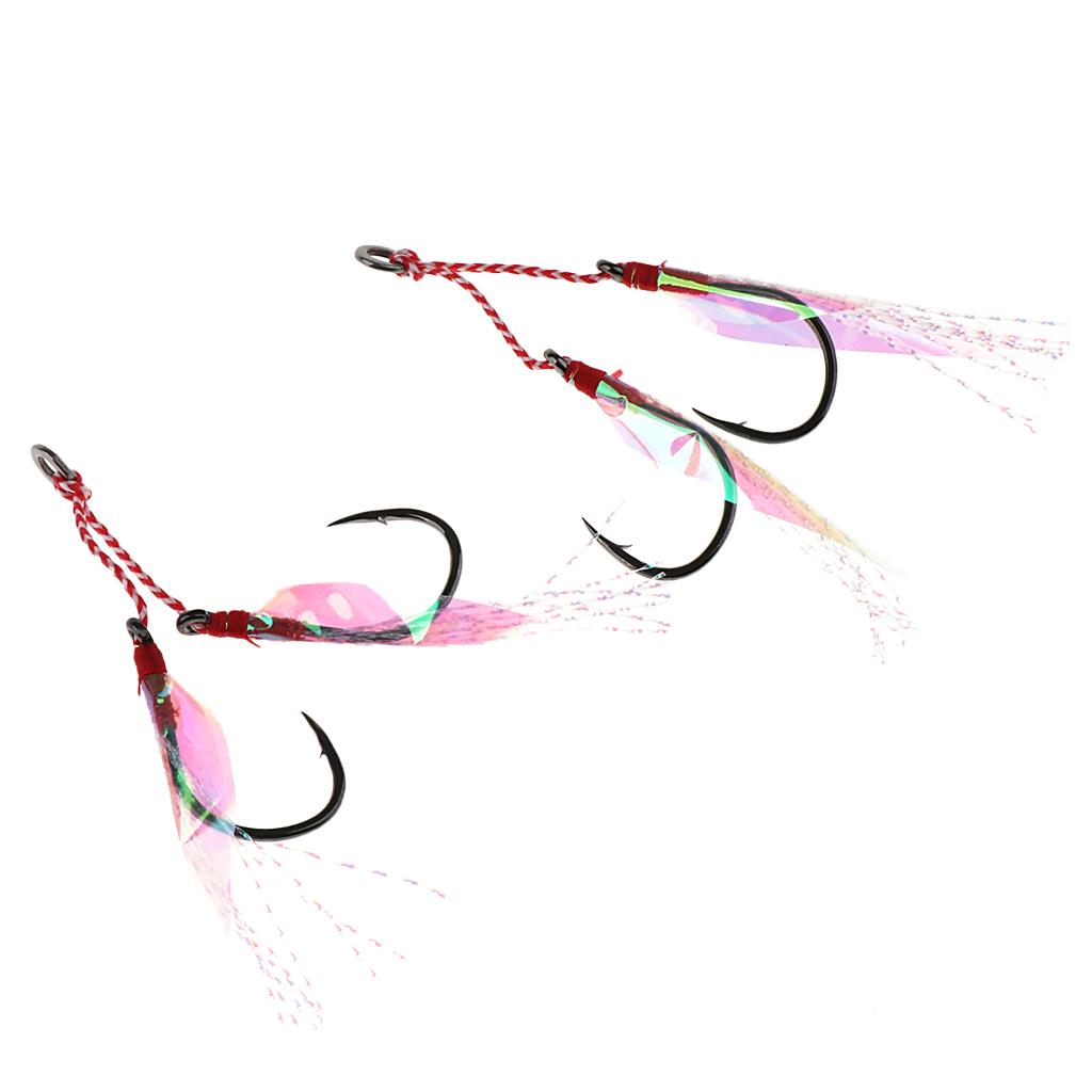 2Pcs Fishing Assist Hooks Carbon Steel Jigging Assist Fishing Hooks 15