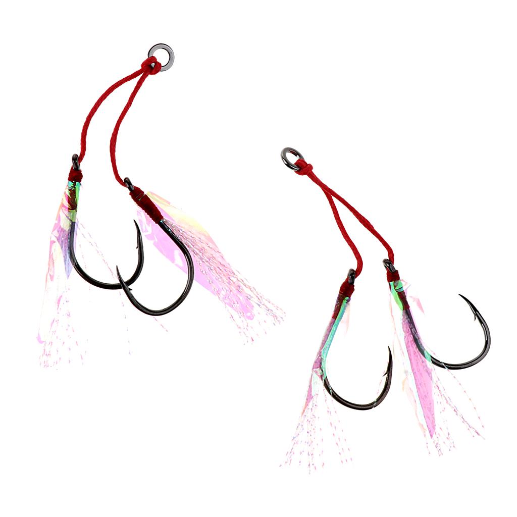 2Pcs Fishing Assist Hooks Carbon Steel Jigging Assist Fishing Hooks 18