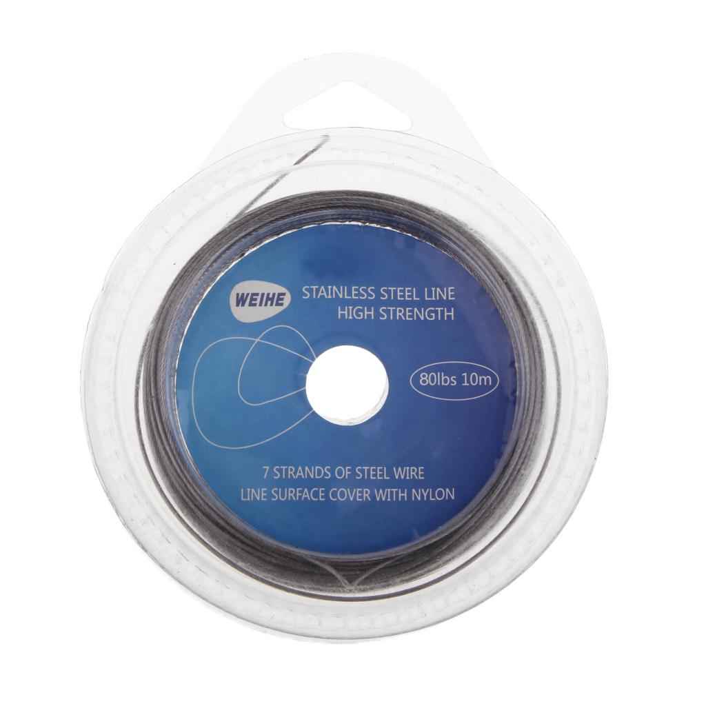 Fishing Steel Wire Fishing line 10m 7 Strands Braided Leader Wire 80LBS