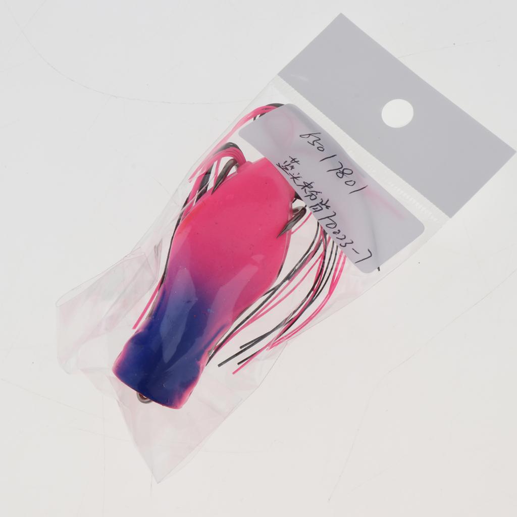 2xLifelike Topwater Frog Fishing Lure Soft Artificial Crankbaits Hook Baits Pink
