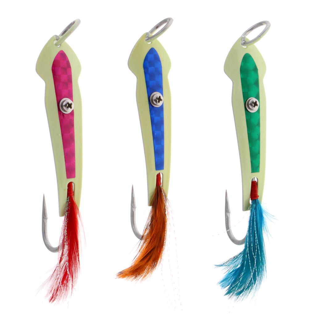 Metal Spoon Fishing Lure Jigs With Assist Hook For Sea Big Game Pink