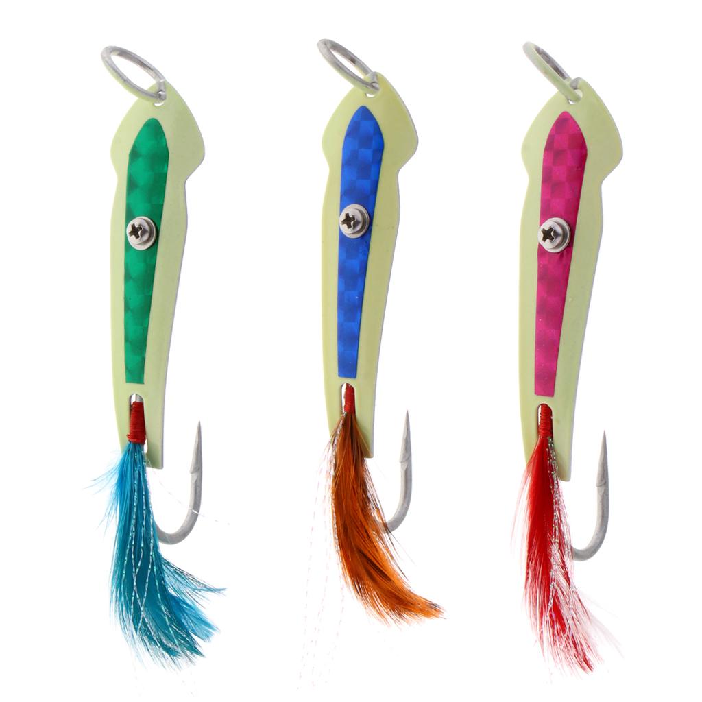 Metal Spoon Fishing Lure Jigs With Assist Hook For Sea Big Game Pink