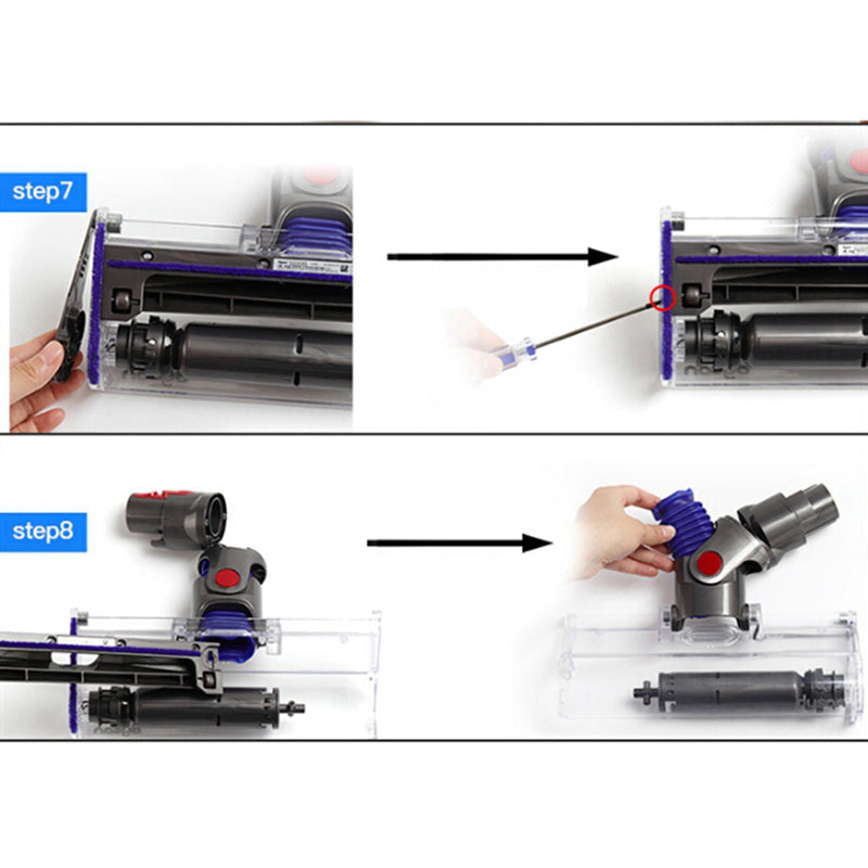 5Pcs / Set Replacement Filters Parts for Dyson Vacuum Cleaner, Soft Plush Strips + Blue Hose + T8 Screwdriver