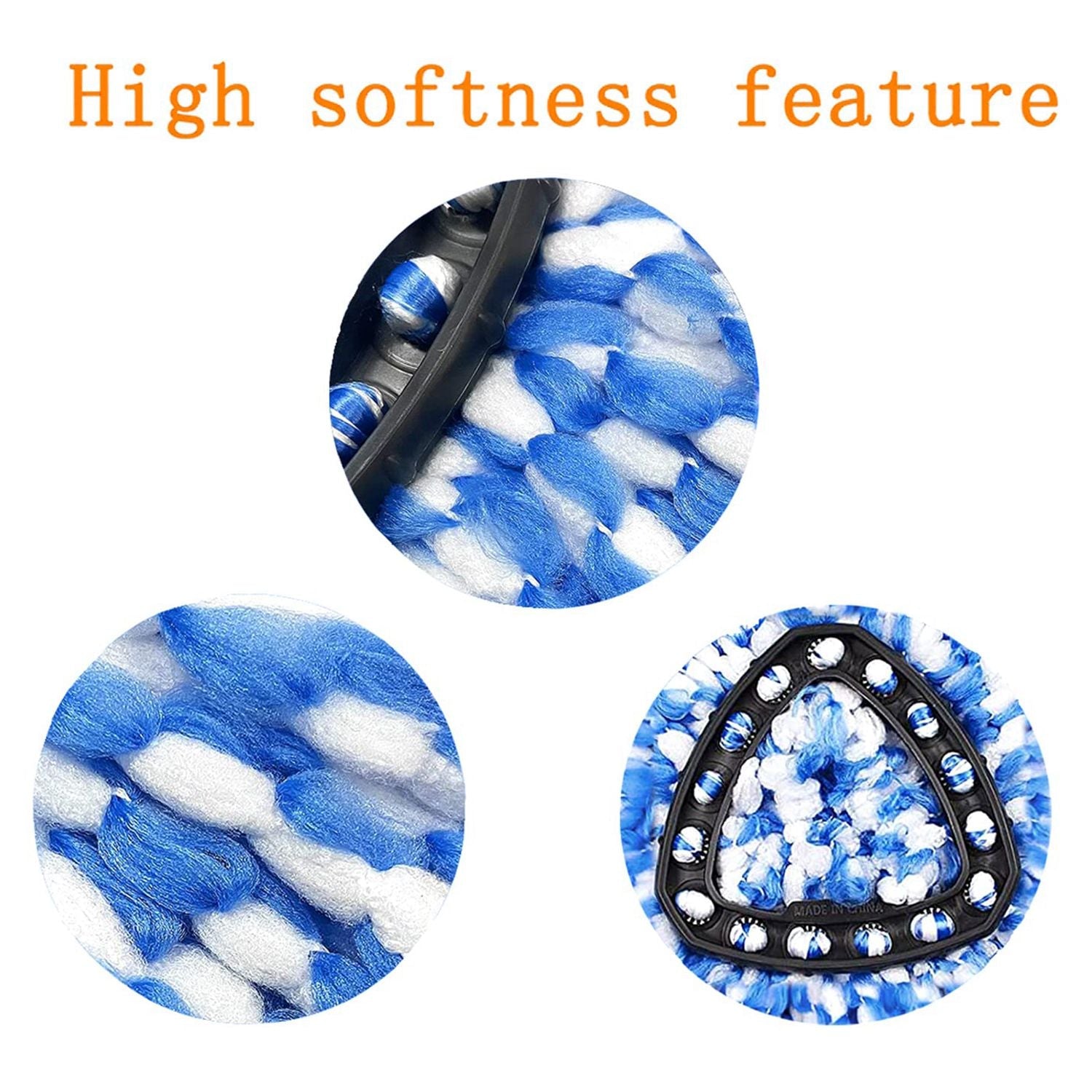 6PCS Mop Replacement Head Rotating Mop Refills for O-cedar EasyWring RinseClean - Blue