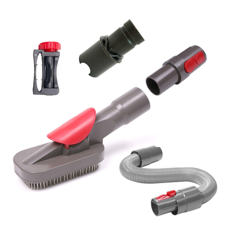 A-27 For Dyson DC30 DC44 DC58 V6 V7 V8 V10 V11 V15 Pet Grooming Brush + F / C Adapter + V8 Hose + Trigger Lock Vacuum Cleaner Parts - Grey