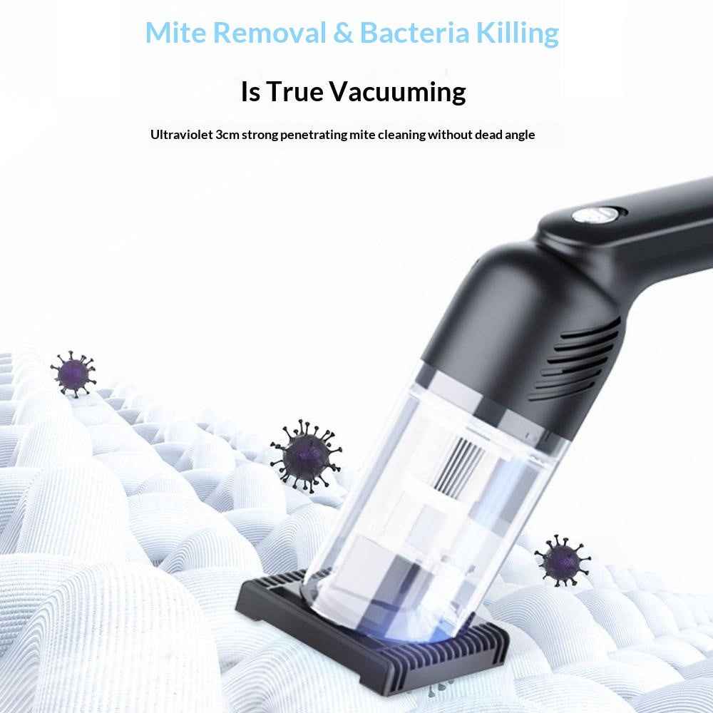 Portable UV Sterilizer Vacuum Cleaner Powerful Suction Wet / Dry for Car / Home Dust Mite Removal - Blackish Green