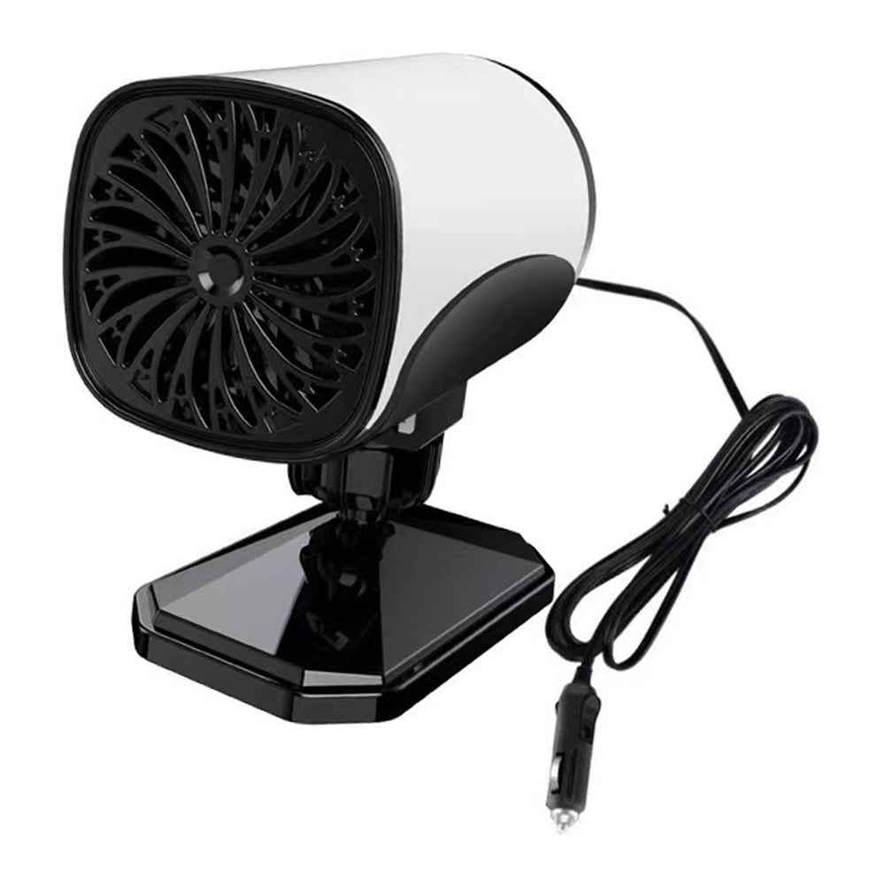 Car Heater 150W Fast Heater Fan Windshield Defroster Demister 2 in 1 Heating Cooling Fan for SUV Trucks - White  /  12V