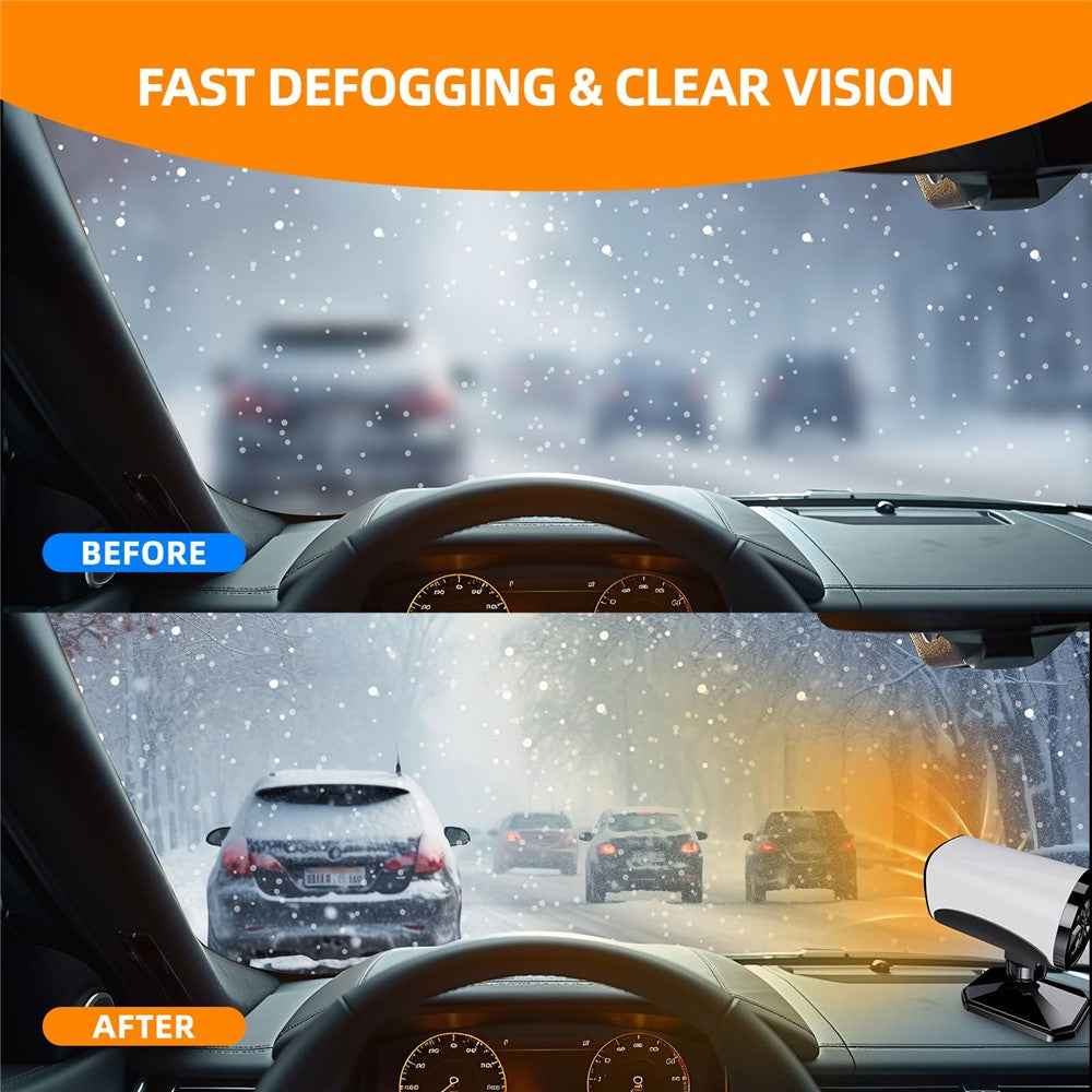 Car Heater 150W Fast Heater Fan Windshield Defroster Demister 2 in 1 Heating Cooling Fan for SUV Trucks - Black  /  12V