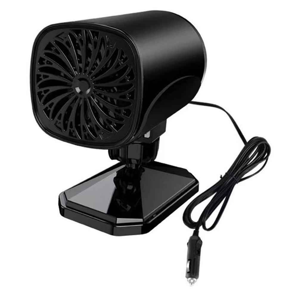 Car Heater 150W Fast Heater Fan Windshield Defroster Demister 2 in 1 Heating Cooling Fan for SUV Trucks - Black  /  24V