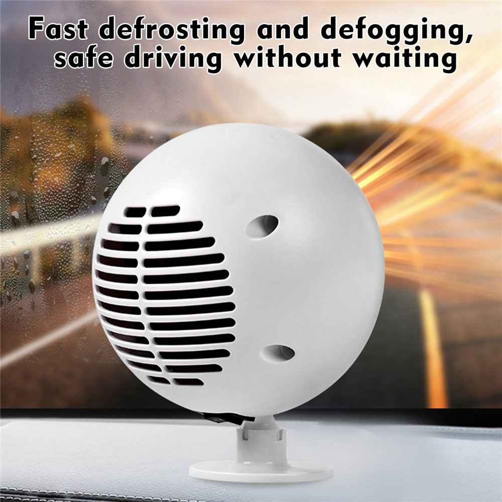 F-138 Creative Planet Design 24V Car Truck Heating Fan Vehicle Windshield Defrosting Defogging Heater - White