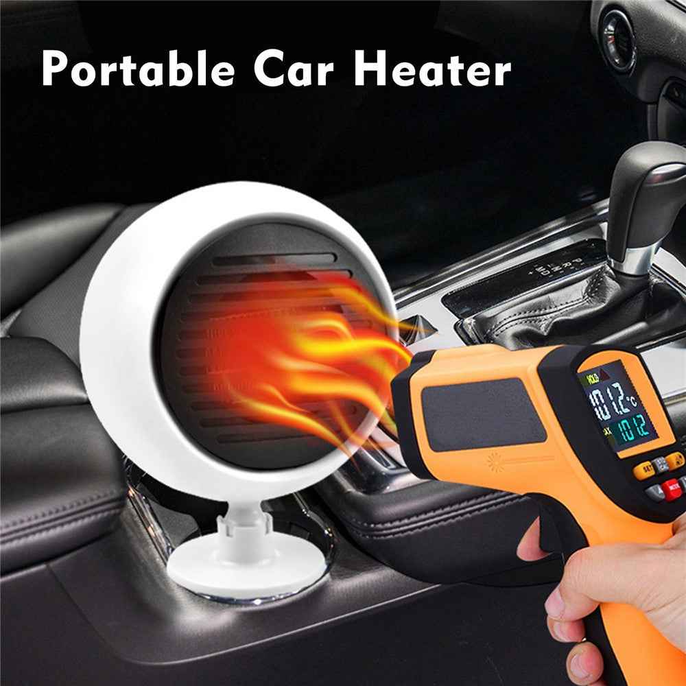 F-138 Creative Planet Design 24V Car Truck Heating Fan Vehicle Windshield Defrosting Defogging Heater - White