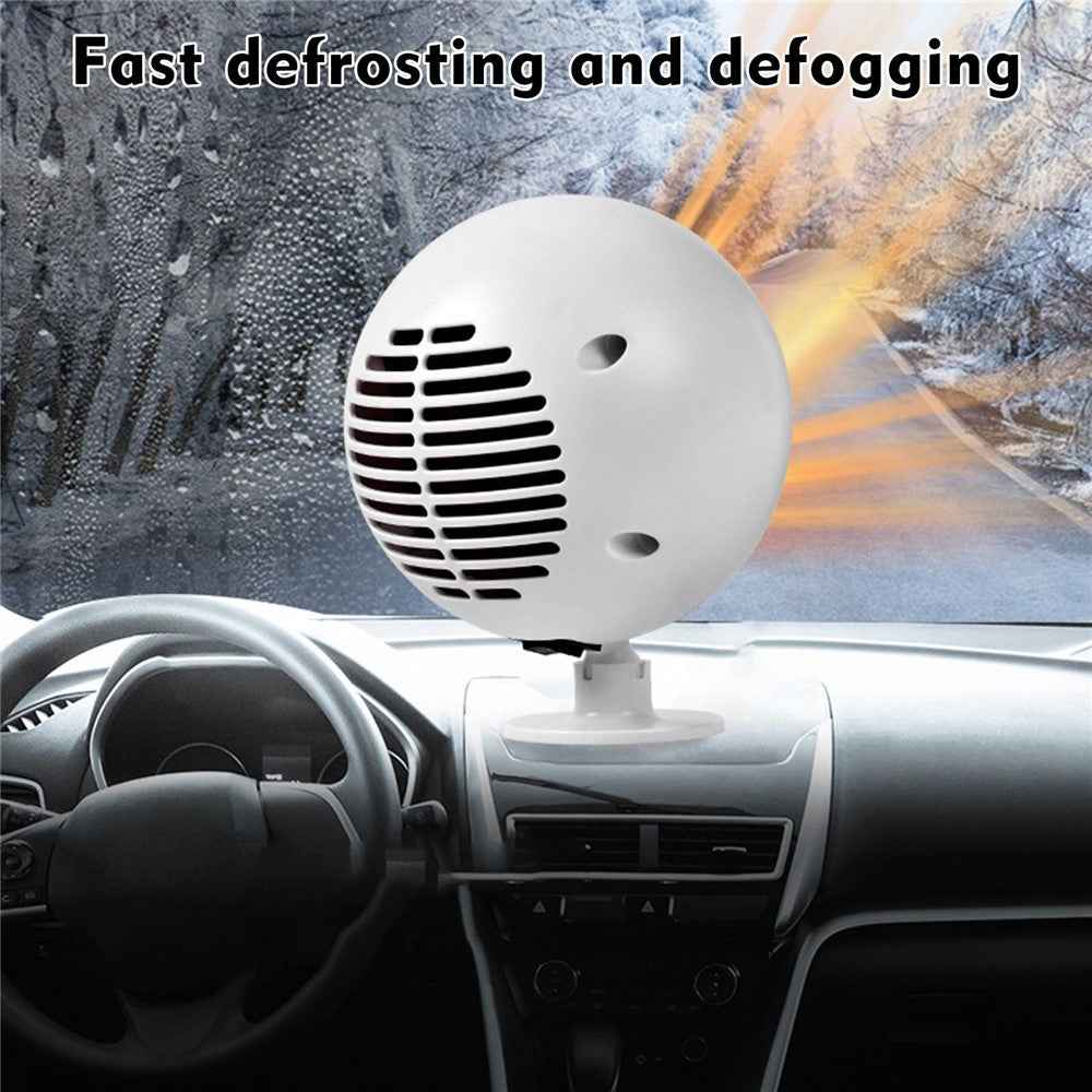 F-138 Creative Planet Design 24V Car Truck Heating Fan Vehicle Windshield Defrosting Defogging Heater - White