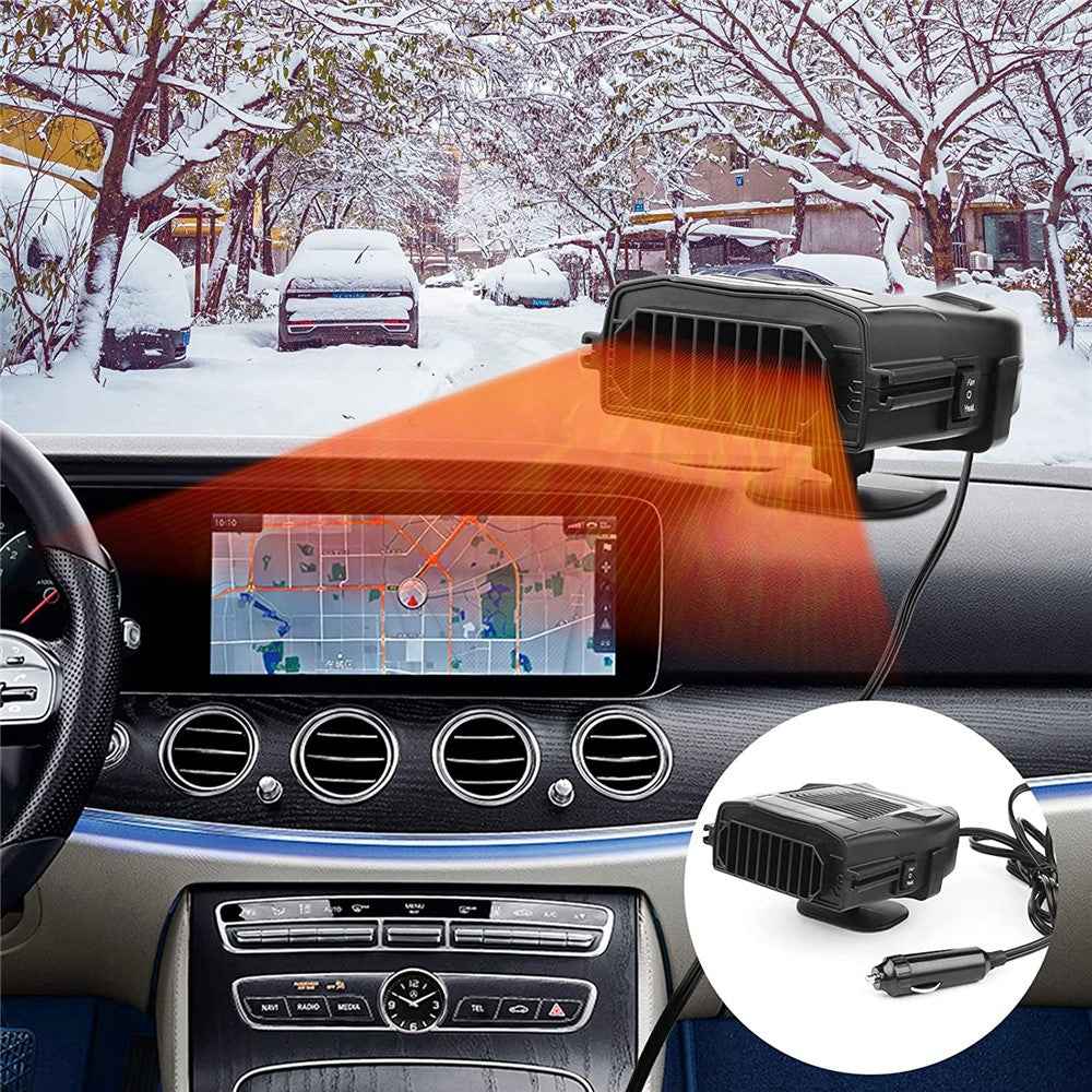 R803 12V Car Dashboard Heating Fan Car Windshield Defrosting Defogging Heater Vehicle Interior Heating Device - Black