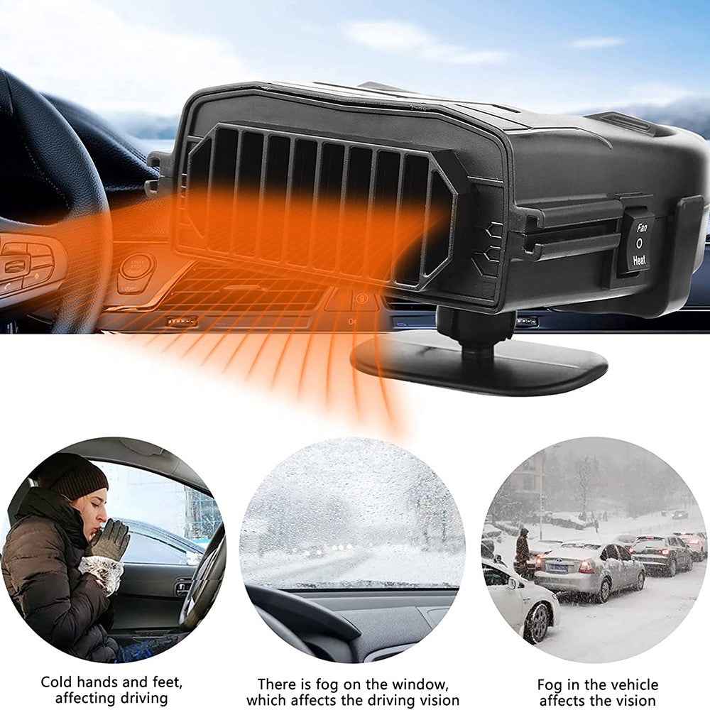 R803 12V Car Dashboard Heating Fan Car Windshield Defrosting Defogging Heater Vehicle Interior Heating Device - Yellow