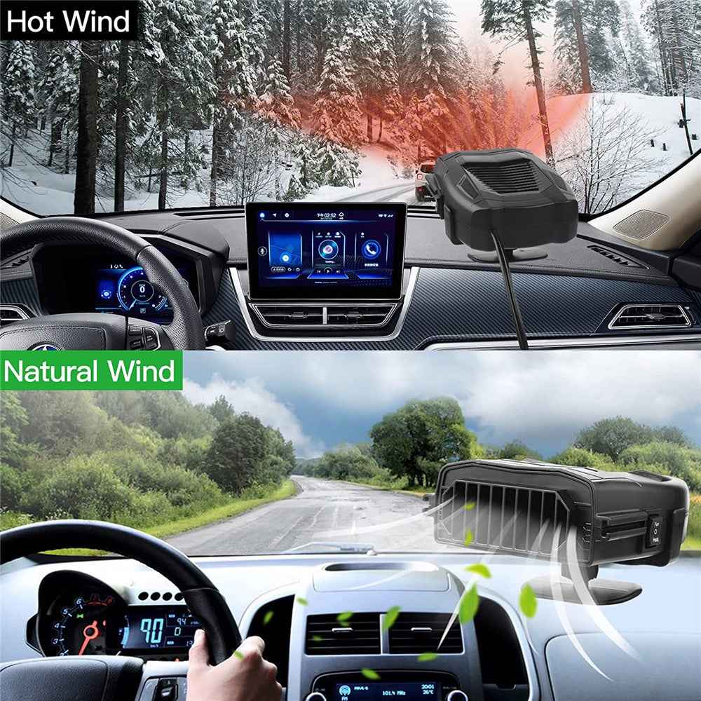 R803 12V Car Dashboard Heating Fan Car Windshield Defrosting Defogging Heater Vehicle Interior Heating Device - Yellow