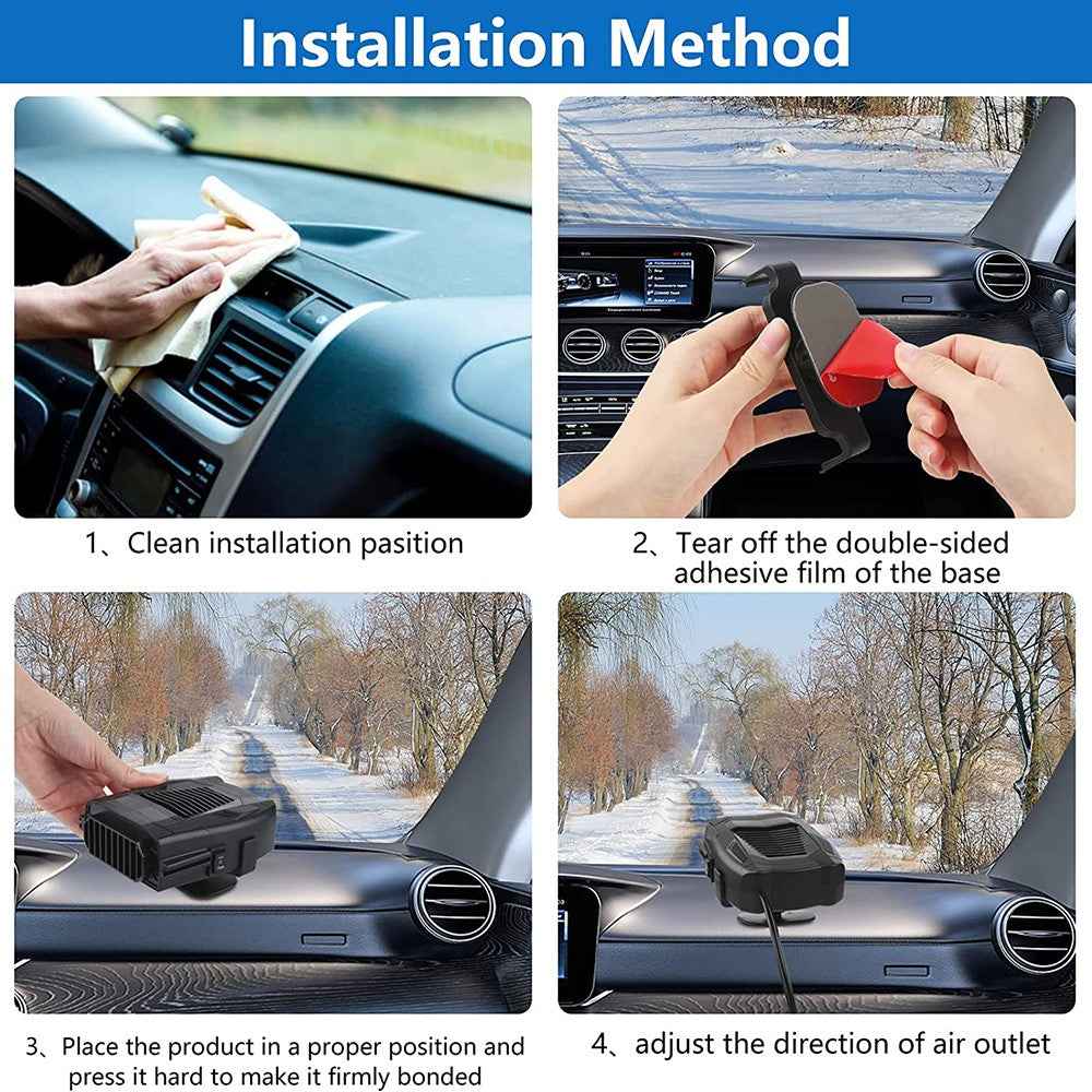 R803 12V Car Dashboard Heating Fan Car Windshield Defrosting Defogging Heater Vehicle Interior Heating Device - Yellow