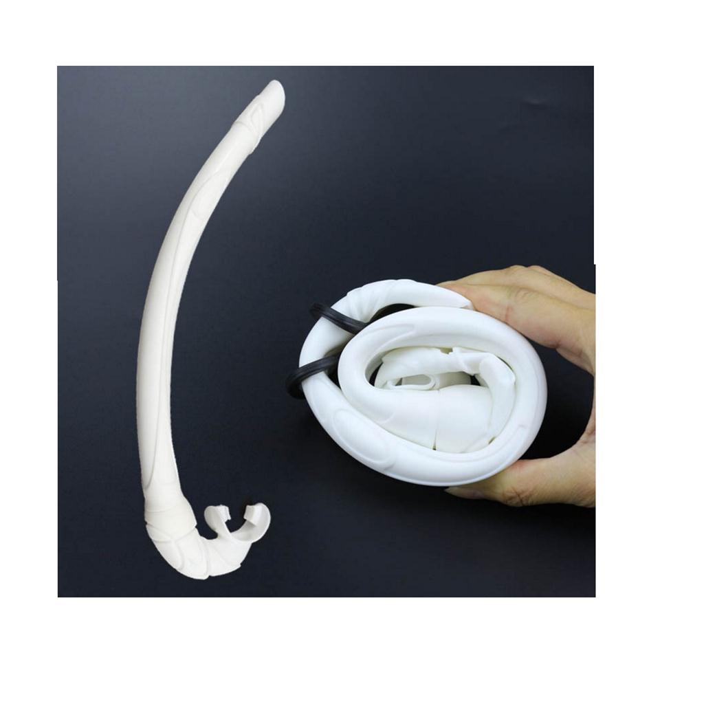 Silicone Roll Up Wet Snorkel for Underwater Scuba Diving Snorkeling white