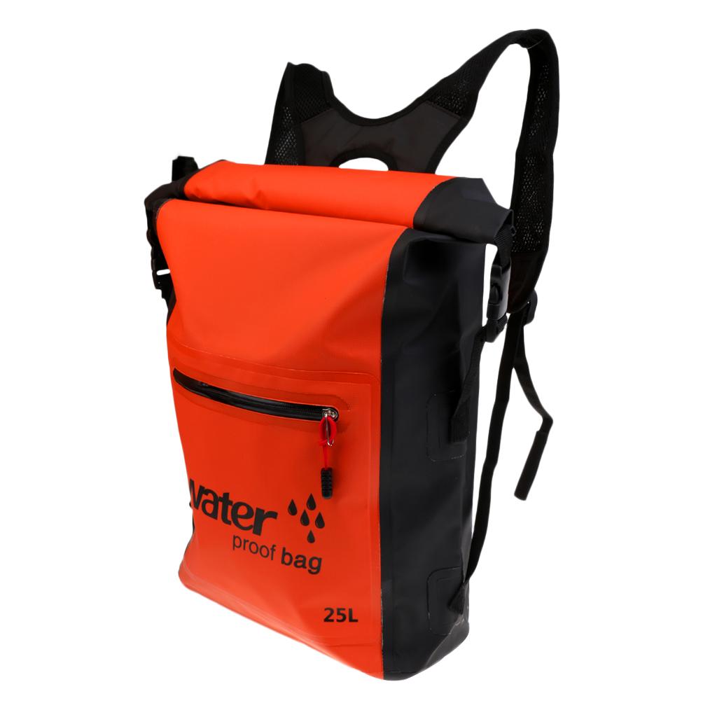 25L Waterproof Dry Backpack Rucksack Kayak Canoe Boat Surfing Bag orange