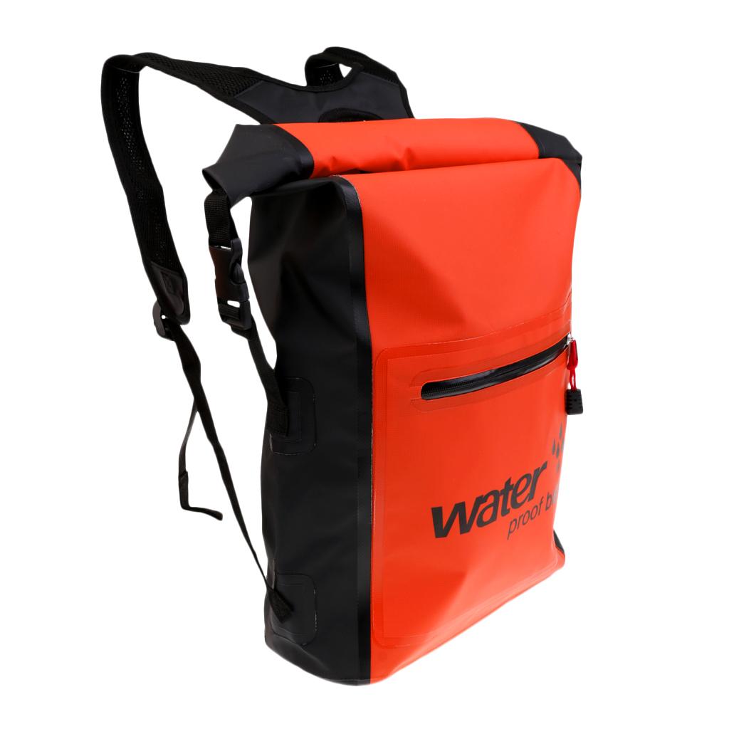 25L Waterproof Dry Backpack Rucksack Kayak Canoe Boat Surfing Bag orange