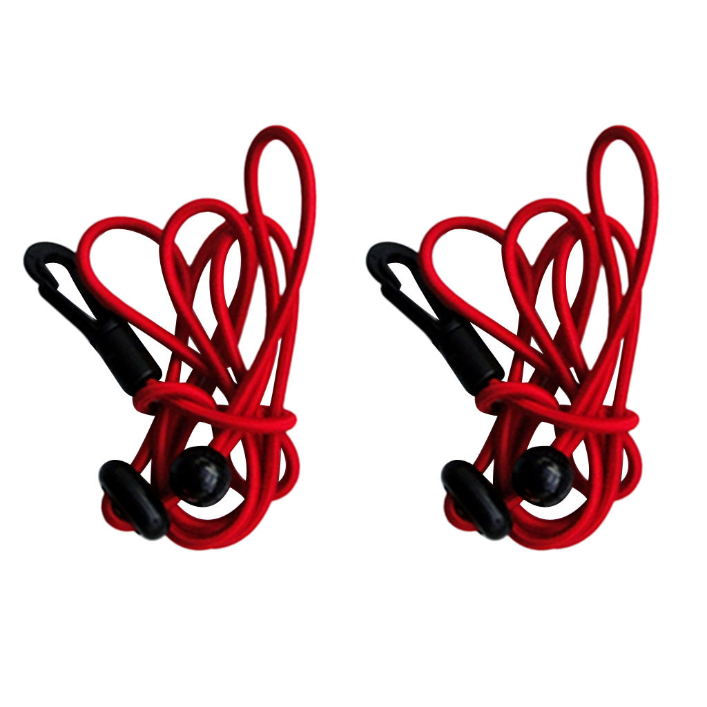 2 Pieces 1.2m 4mm Kayak Paddle Leash Bungee Fishing Rod Lanyard red