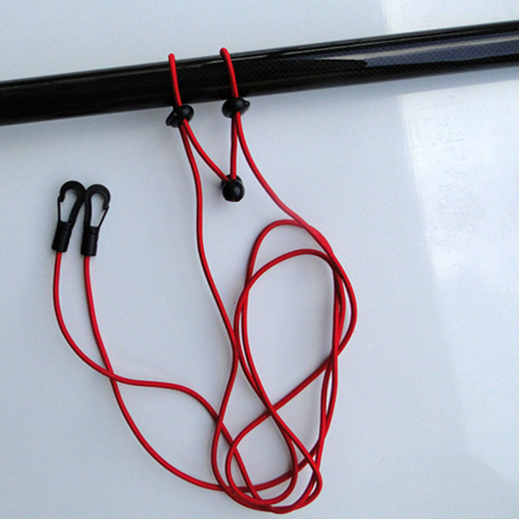 2 Pieces 1.2m 4mm Kayak Paddle Leash Bungee Fishing Rod Lanyard red