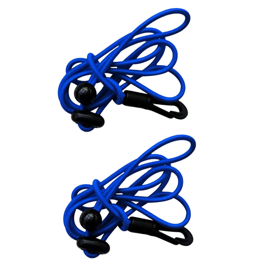 2 Pieces 1.2m 4mm Kayak Paddle Leash Bungee Fishing Rod Lanyard blue