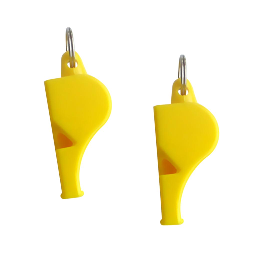2xEmergency Survival Plastic Whistle Marine Safety Camping Boating yellow