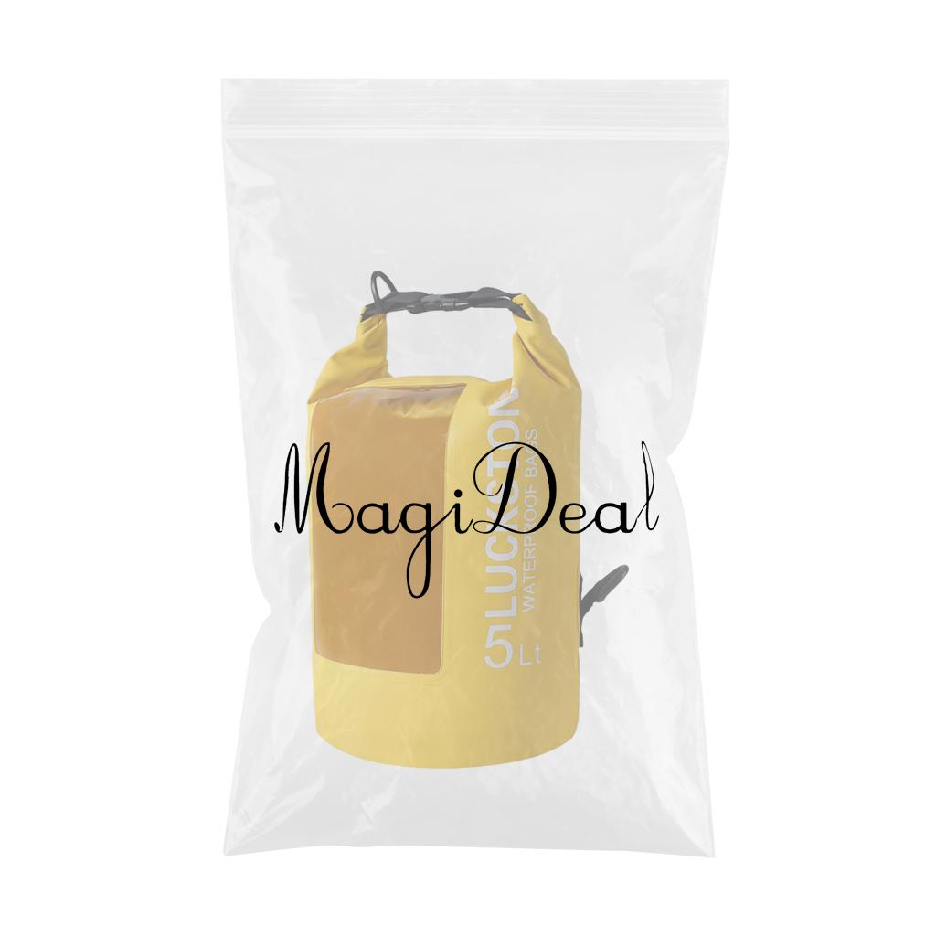 5L Waterproof Dry Bag Backpack for Beach Kayak Canoe Fishing Camping Yellow