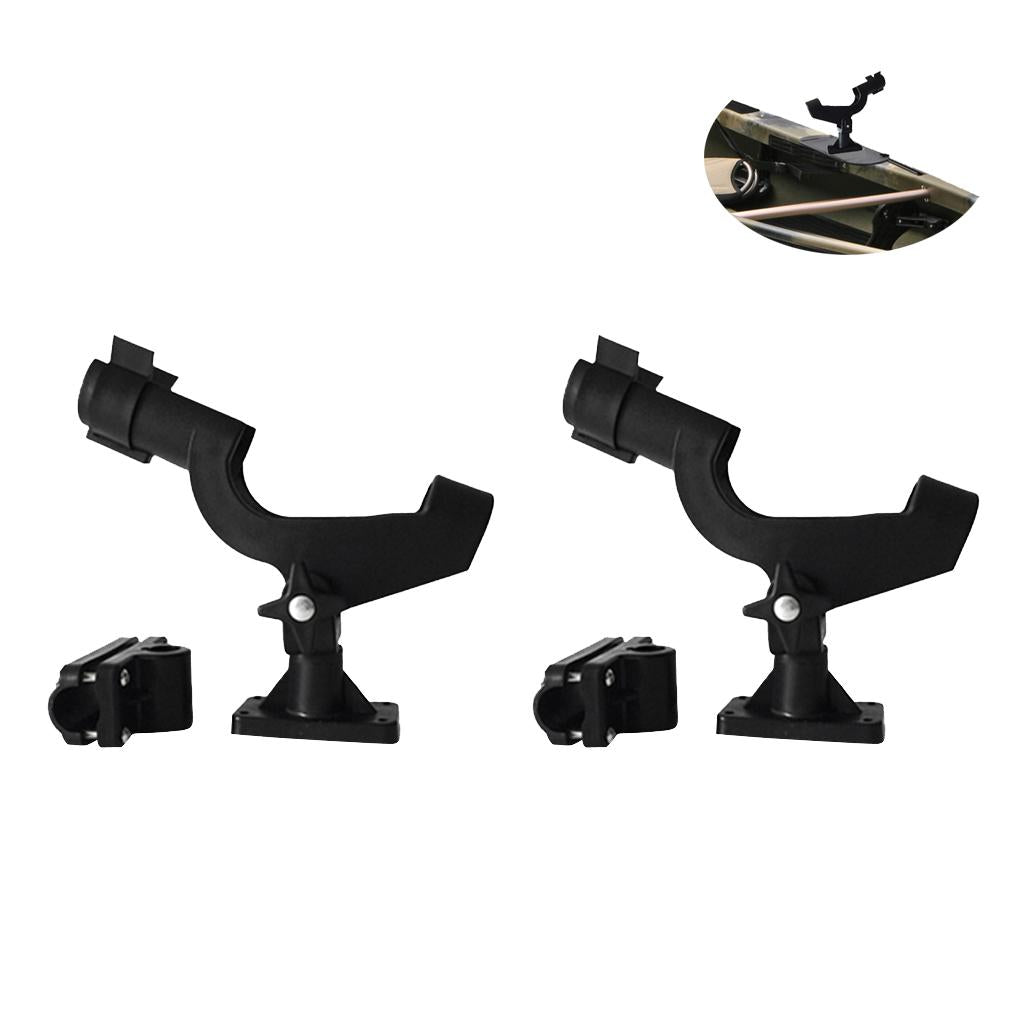 2 Pieces Boat Kayak Fishing Pole Rod Holder Side Rail Mount Rack Adjustable