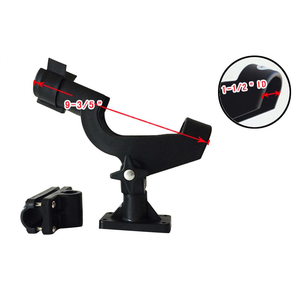 2 Pieces Boat Kayak Fishing Pole Rod Holder Side Rail Mount Rack Adjustable