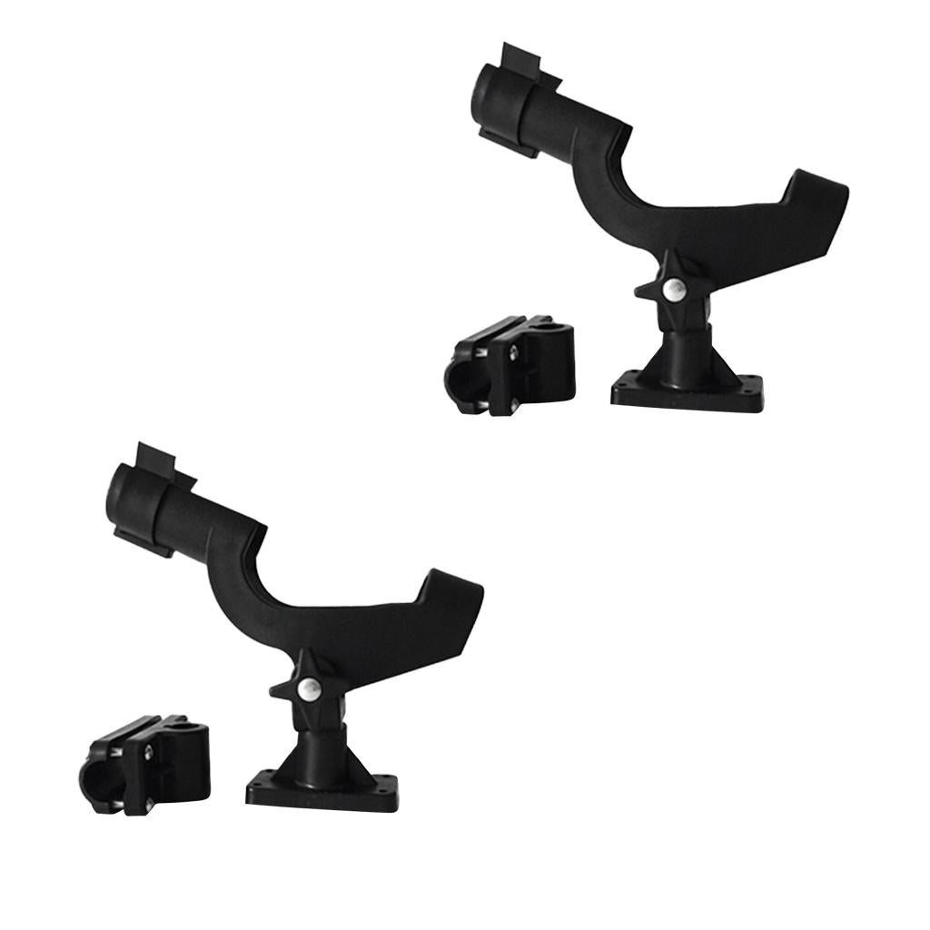 2 Pieces Boat Kayak Fishing Pole Rod Holder Side Rail Mount Rack Adjustable