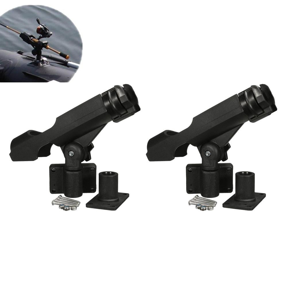 2 Pieces / Set Adjustable Side Rail Mount Kayak Boat Fishing Pole Rod Holder