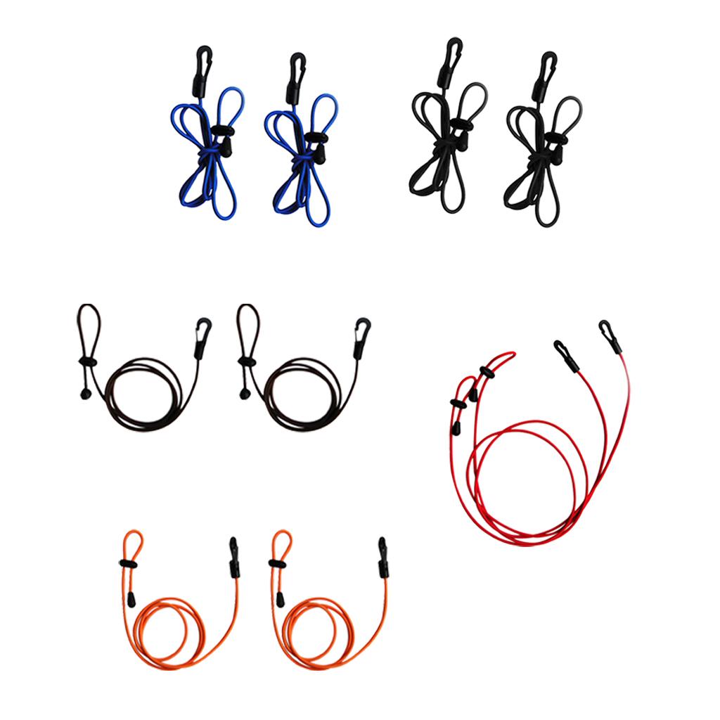 2 Pieces 1.2m Kayak Paddle Leash Bungee Fishing Rod Pole Lanyard Cord Orange
