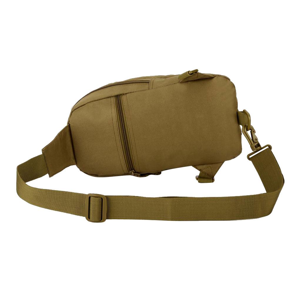 Outdoor MOLLE Waist Belt Bag Chest Sling Shoulder Pack Pouch Borwn