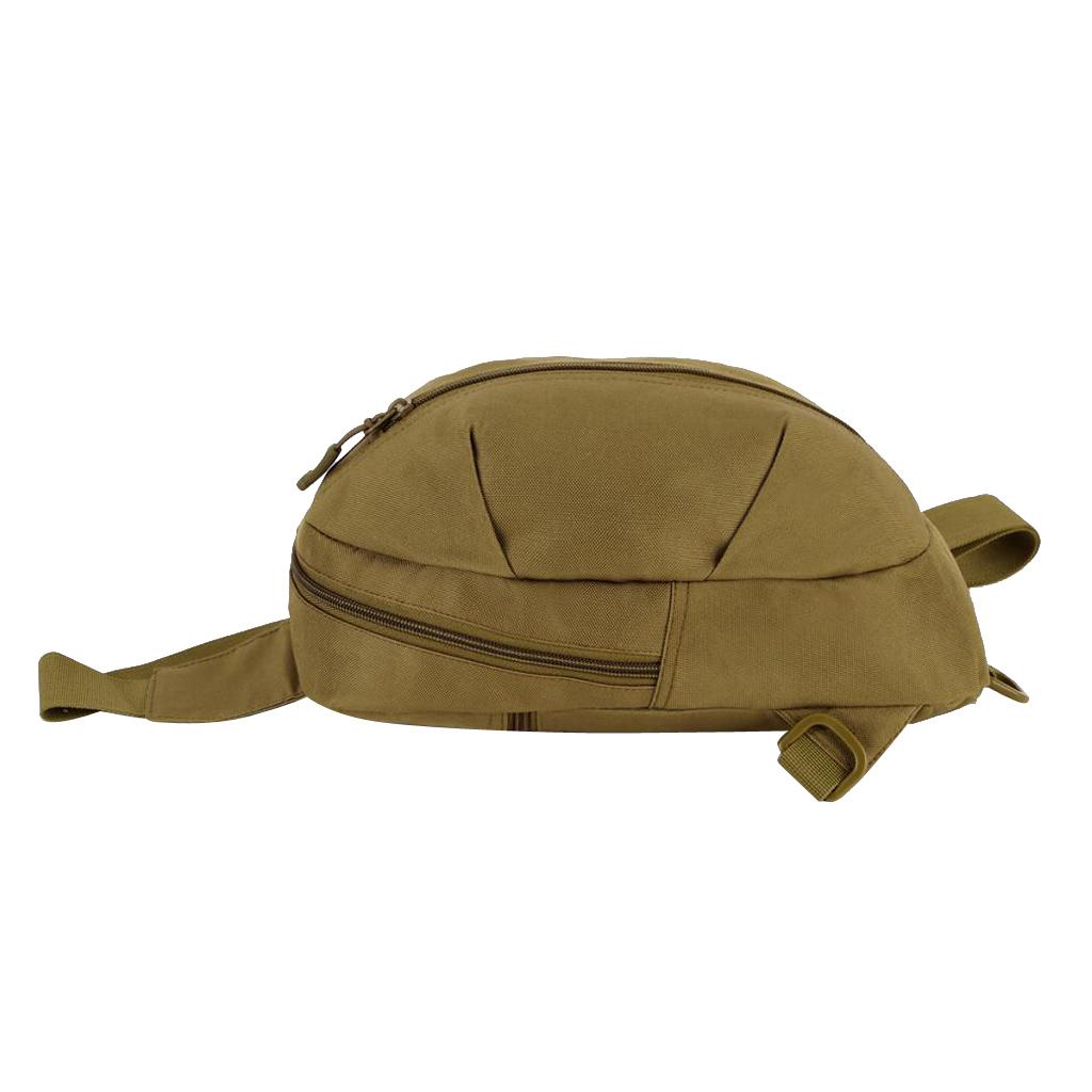 Outdoor MOLLE Waist Belt Bag Chest Sling Shoulder Pack Pouch Borwn