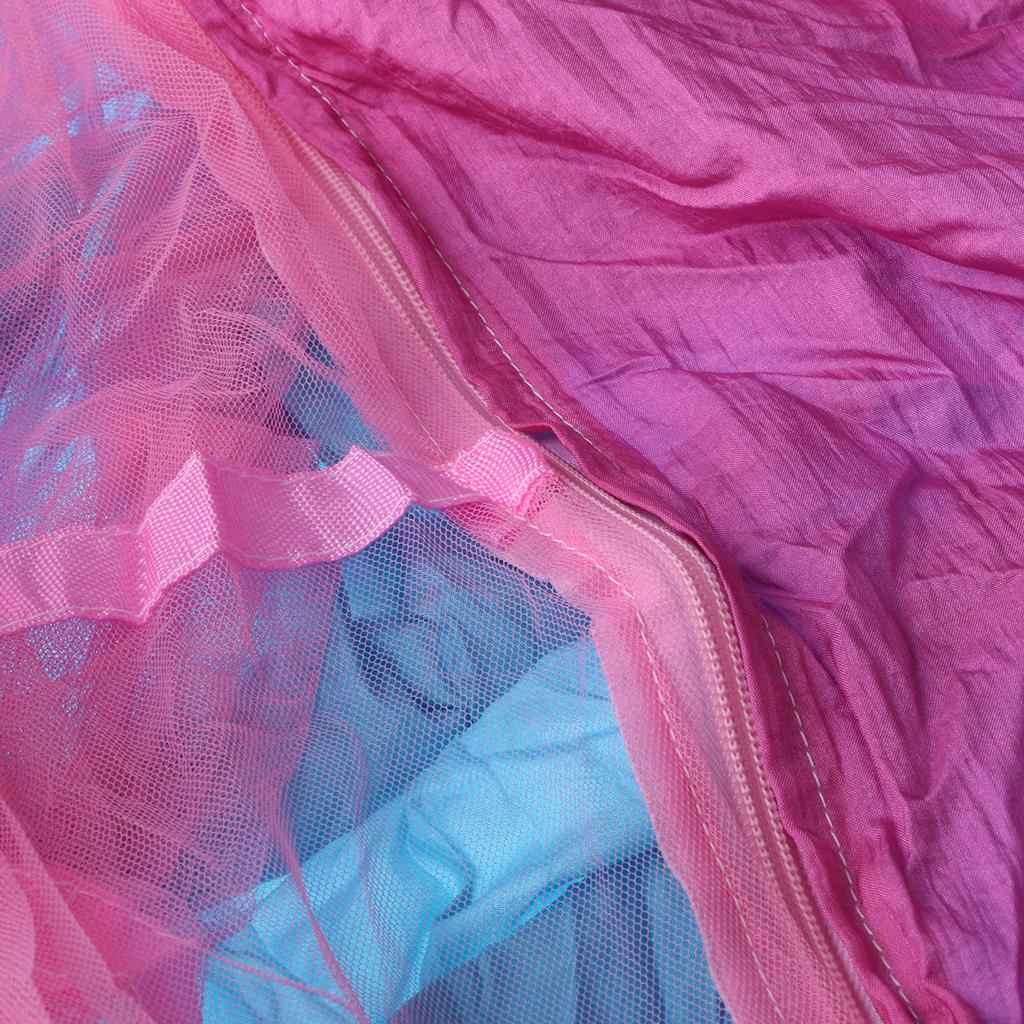 Portable Parachute Camping Hammock with   Net Pink Sky Blue