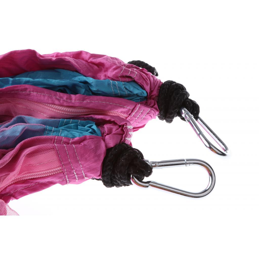 Portable Parachute Camping Hammock with   Net Pink Sky Blue