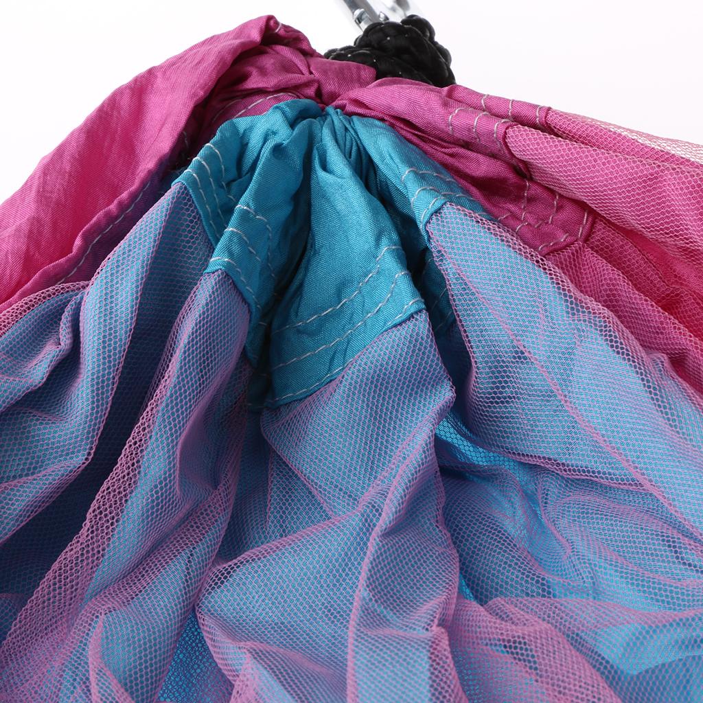Portable Parachute Camping Hammock with   Net Pink Sky Blue