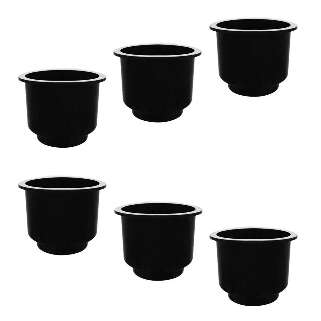 6 Pieces Black Boat Plastic Cup Drink Can Holder Universal Boat Marine RV