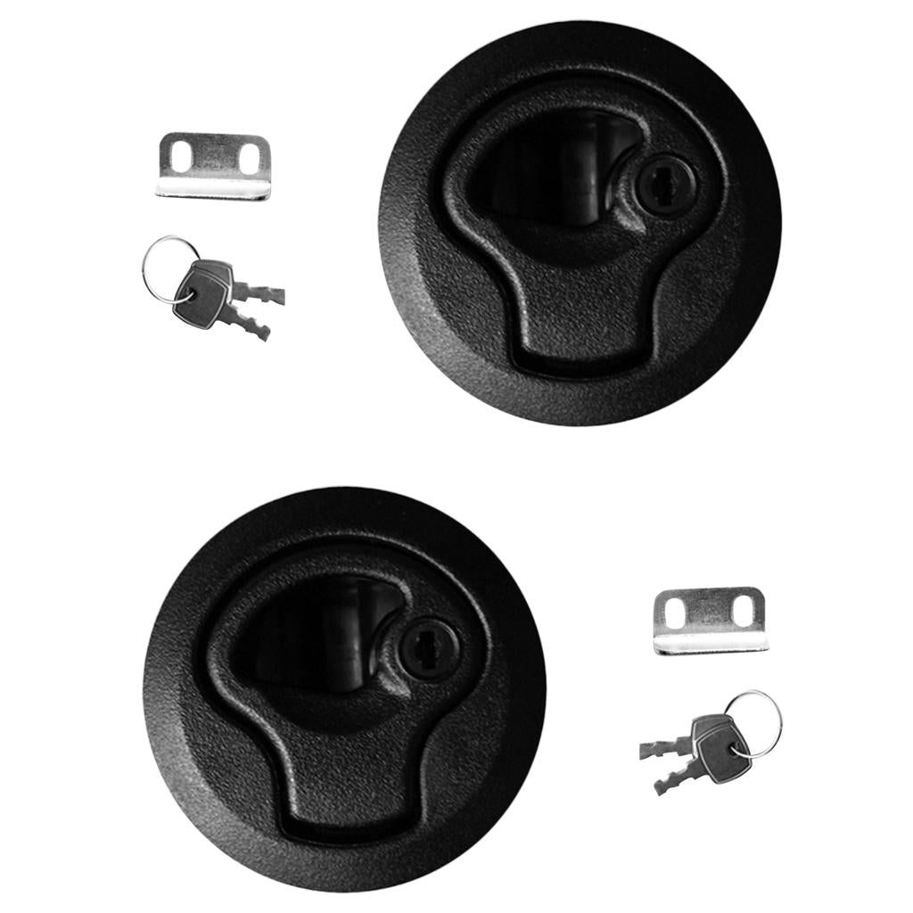  Black 2 Flush Pull Slam Latch for Marine Boat Hatch 1/4" Door Lock 2 Pcs "
