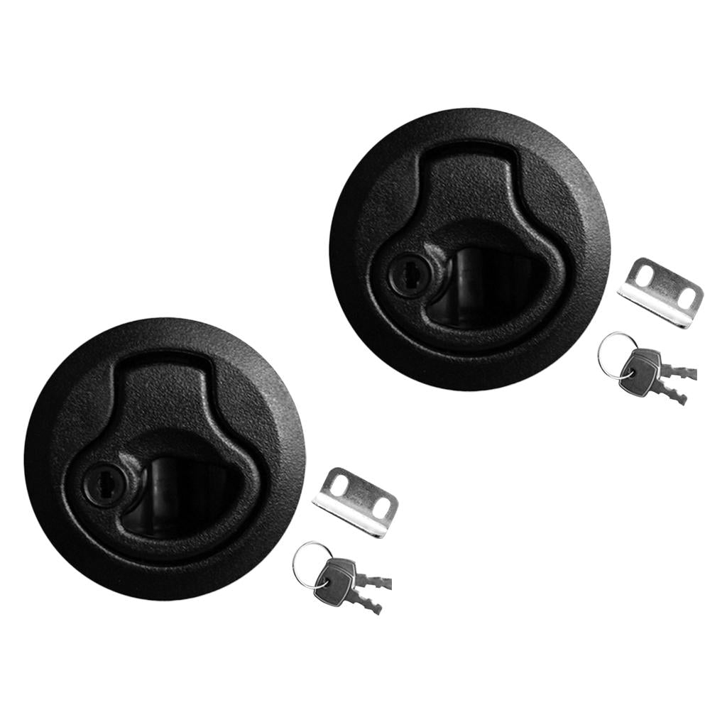  Black 2 Flush Pull Slam Latch for Marine Boat Hatch 1/4" Door Lock 2 Pcs "