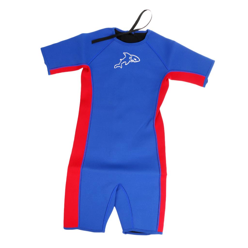 Children Kids Toddler Shorty Surfing Swim Diving Wetsuit Jumpsuit Blue XXXL