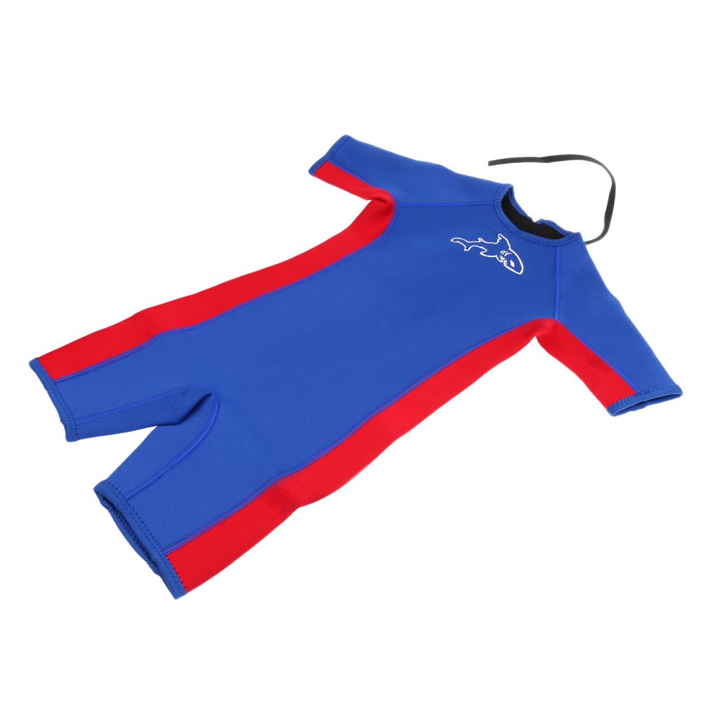 Children Kids Toddler Shorty Surfing Swim Diving Wetsuit Jumpsuit Blue XXXL