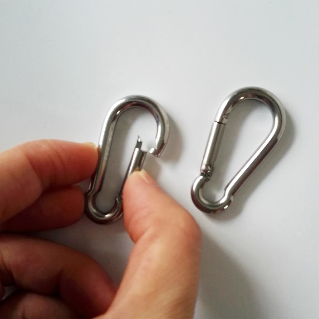 10 Piece Stainless Steel Carabiner Clip Snap Spring Fast Hook Buckle M4*40mm