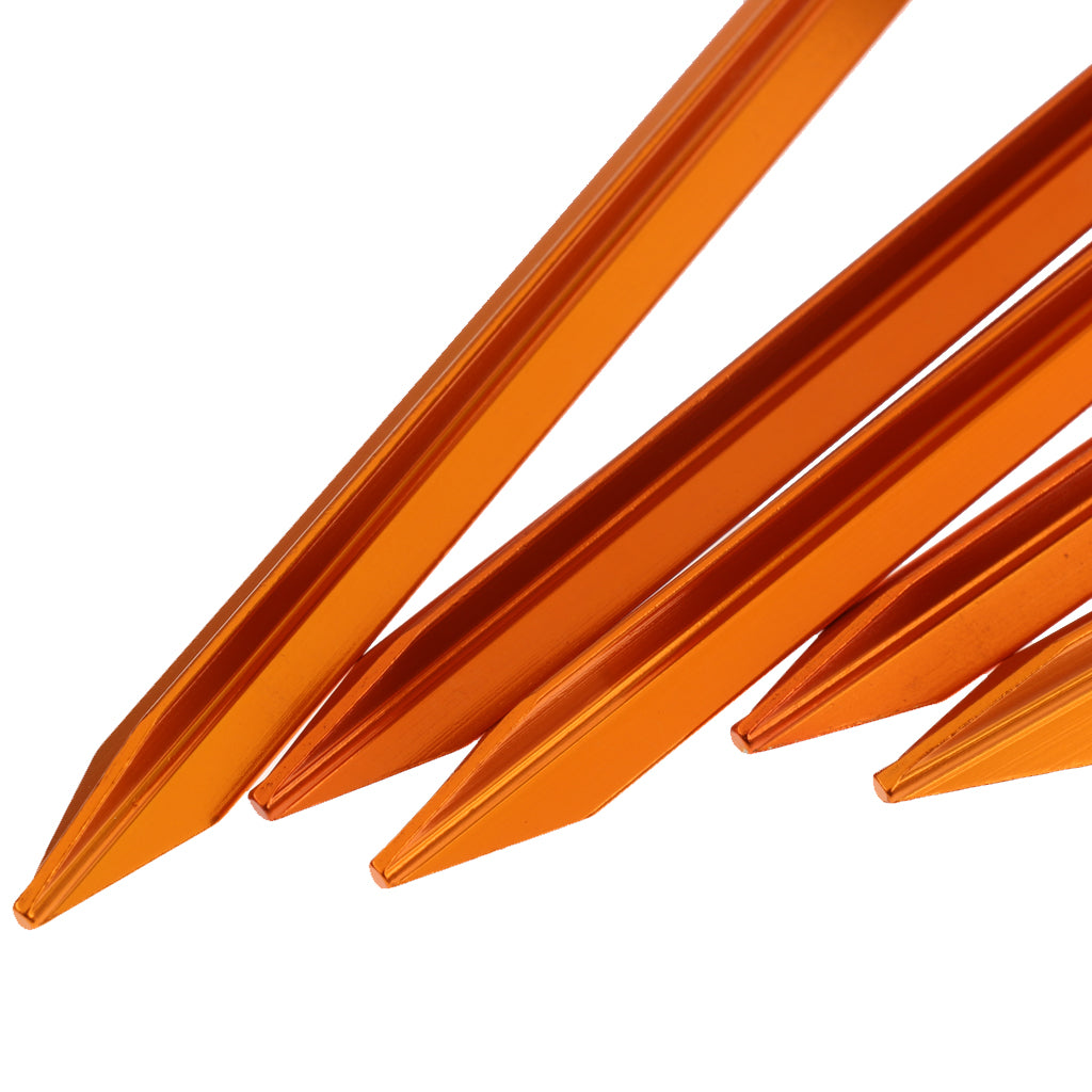 5 Piece Outdoor Camping Fishing Awning 18cm Aluminum Tent Stakes Pegs Orange