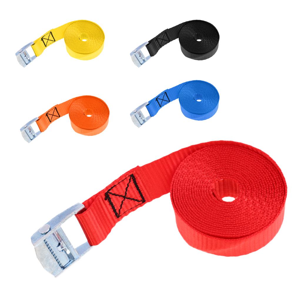 Heavy Duty Cam Buckle Tie Down Straps Roof Racks Trailers 25mm x 2.5m Yellow