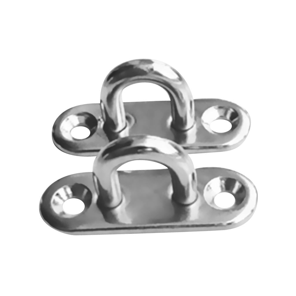 316 Marine Grade Stainless Steel Oblong Pad Eye Plate Hook Boat Staple 6mm