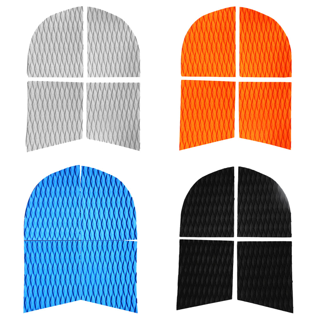 4 Pieces Dog Traction Pad Deck Grip Mat Tail Pad for Surfboard Grey