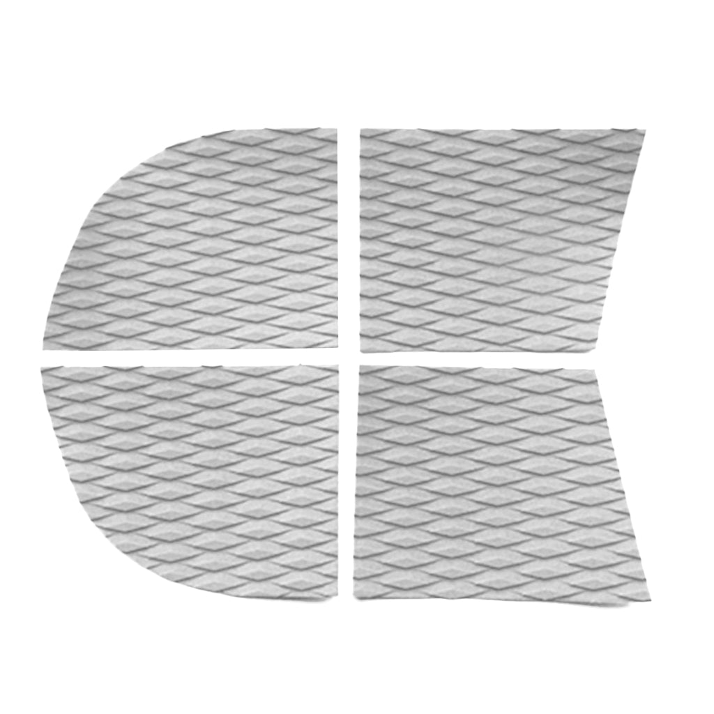 4 Pieces Dog Traction Pad Deck Grip Mat Tail Pad for Surfboard Grey