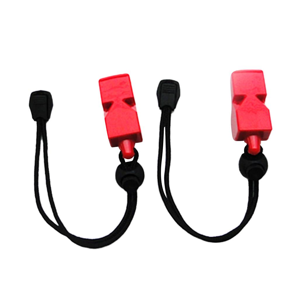 3x2 Pieces Emergency Survival Safety Whistles Scuba Diving Water Sports Red
